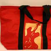 Hand-painted Zippered Guitar Tote Bag