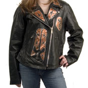 Black Leather Women's Biker Jacket